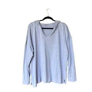 LOFT Light Blue Lightweight Long Sleeve‎ Hooded Pullover Top XL
